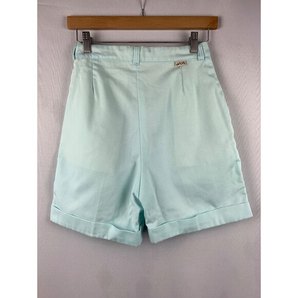 Vintage DEE CEE Pleated High-Waist Aqua Shorts Womens Medium - Picture 3 of 4